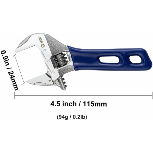 Justerbar skiftnyckel, justerbar skiftnyckel med bred öppning med kort handtag, rörtång, justerbar skiftnyckel (4")