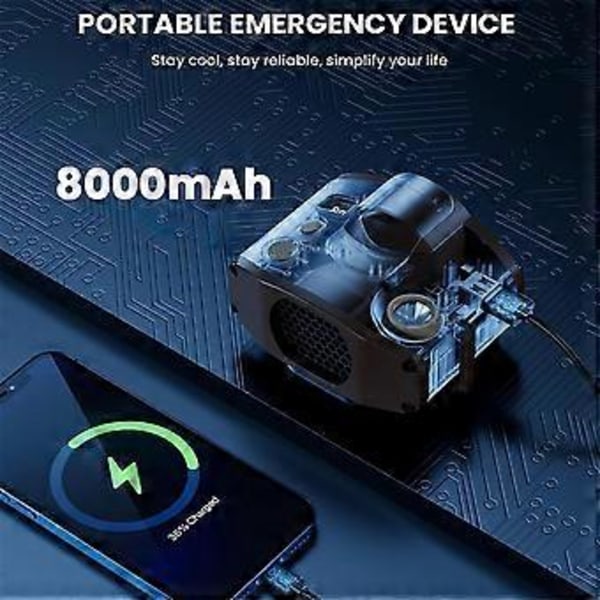 Bärbar Mini Midjeklämma Fläkt, 8000mAh Batteridriven Handsfree Bärbar Halsbandsfläkt, Stark Kylfläkt Khaki