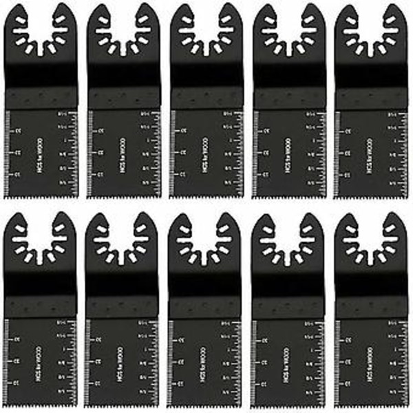 10-pack Oscillerande Multiverktygsblad Precision Trä Metall Oscillerande Sågblad Universal Multiverktyg Snabbkoppling