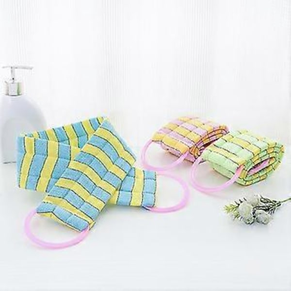 3 stk. Loofah Eksfolierende Ryggskrubber Badebørste Svamper Luffa Med Ryggstropp (4-d-w)