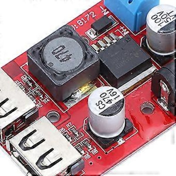 Spänningsregulator Kort Solpanelregulator 2 USB-utgångar Buck Modul DC6V-30V till 5V