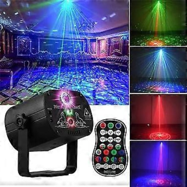 7-färgs LED DJ Disco Laser Ljud Strobe Scenljus Projektor USB Uppladdningsbar för Jul Halloween Dekorationer A