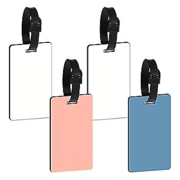 Sublimering Blank Bagasjelapper Hvite Blanke Reiseveskelapper Med Stropp Dobbeltsidig MDF Koffertmerke