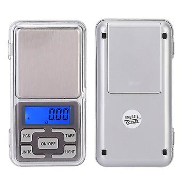 0,01g Hög Noggrannhet Bärbar Mini Digital Fickvåg Bakgrundsbelyst Elektronisk Matvåg 500g