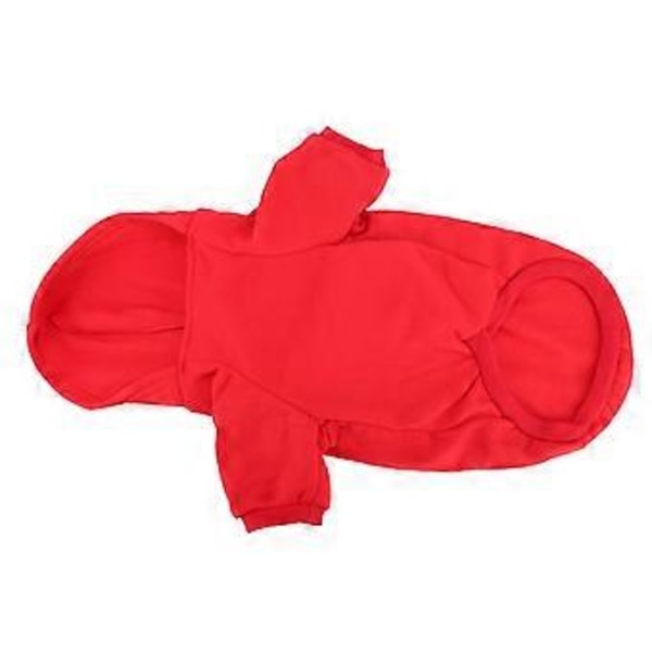 Söt Vintervarm Hoodie Tröja Kläder Kappa för Hundar Valpar Katter i Polyester (Röd M)