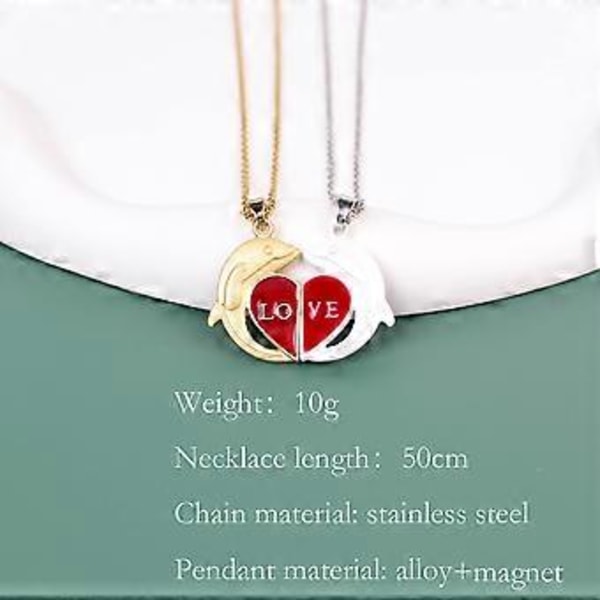 Halsband för kärlekspar Magnetisk attraktion Legering Hängsmycke Halsband Alla hjärtans dag Tillbehör