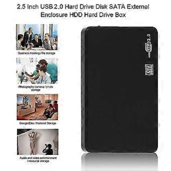 2.5 Tum USB HDD-Kabinett SATA Till USB 2.0 Hårddisk SATA Externt Hölje HDD Hårddiskbox Wi