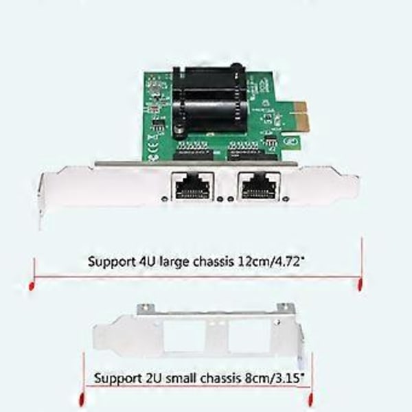 2-Port PCIE Kort Netværkskort RJ45 Spil Netværkskort Kablet PCIEX4 LAN Adapter Kort til Desktop