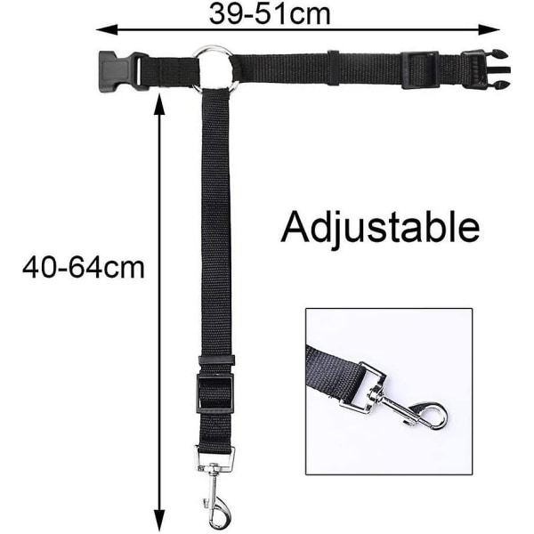 Hundesikkerhedssele Justerbar Rejse Daglig brug Sort 2 stk