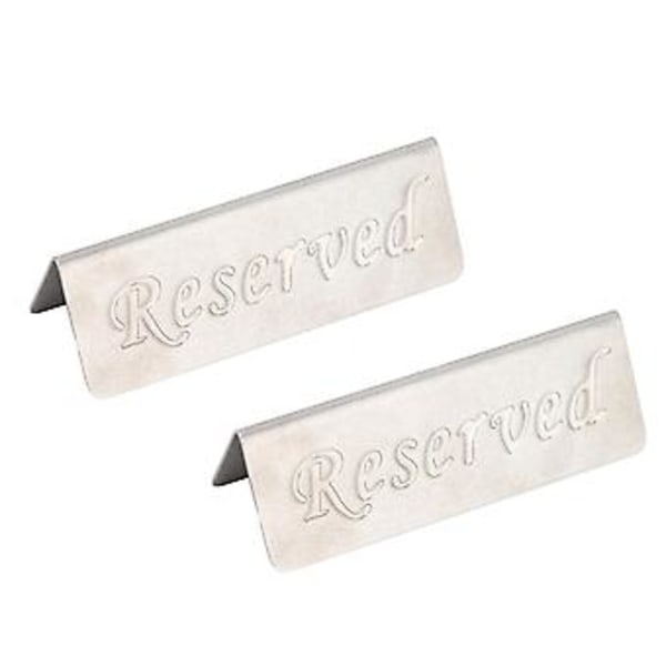 2 stk. reservert-skilt i metall, rustfritt stål, dobbeltsidige bordreservert-skilt for restauranter, barer, kafeer, te-rom og hoteller