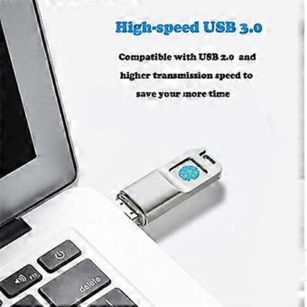Fingeravtryck USB3.0 Flash Drive 128G Exakt Identifiering Sekretesshantering Nyckel USB Fingeravtryck Flash Drive