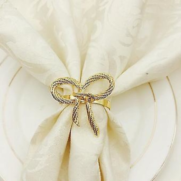 12 stk. Simple En Servietring Bow Tie Serviet Le Hotel Restnt Mundklud Ring