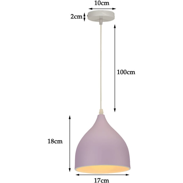 Modern Hanging Ceiling Lamp Indoor Metal Pendant Light Adjustable Chandelier for Kitchen Loft Restaurant Purple