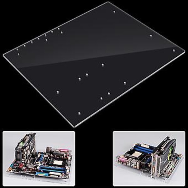 Öppet Ram Transparent Akryl Overlock Datorfodral DIY Basstativ För ATX Moderkort