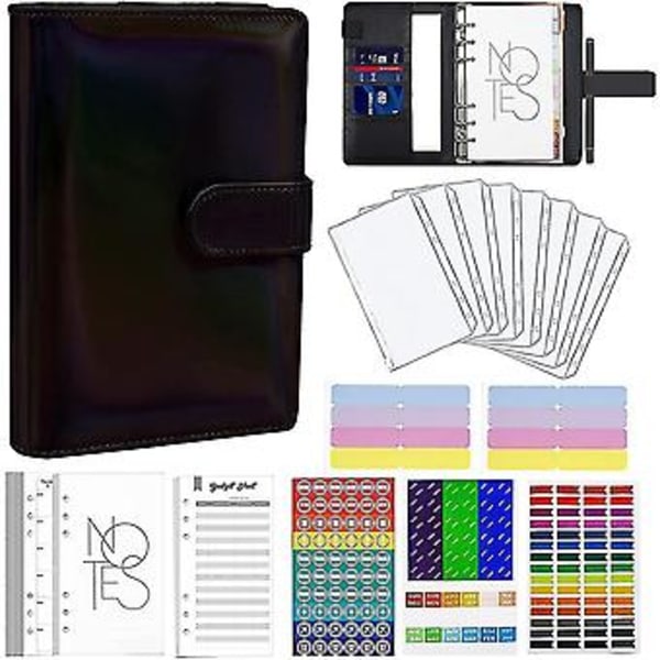 Budt Binder A6 Med Gennemsigtig Kontantkuvert Til Kontantopfyldning Min Iser Med Etiket Sti
