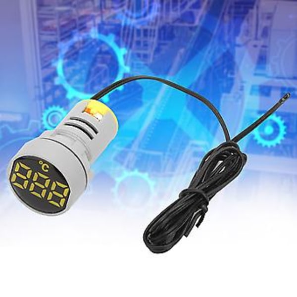 AC 50~380V Temperaturindikator Lys LED Digital Termometer -20~199℃ (Gul)
