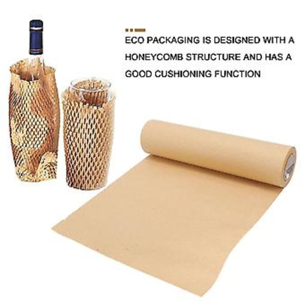 Honeycomb Förpackningspapper Dämpande Kraftpapper Rulle 30 cm X 20 m Miljövänlig Honeycom