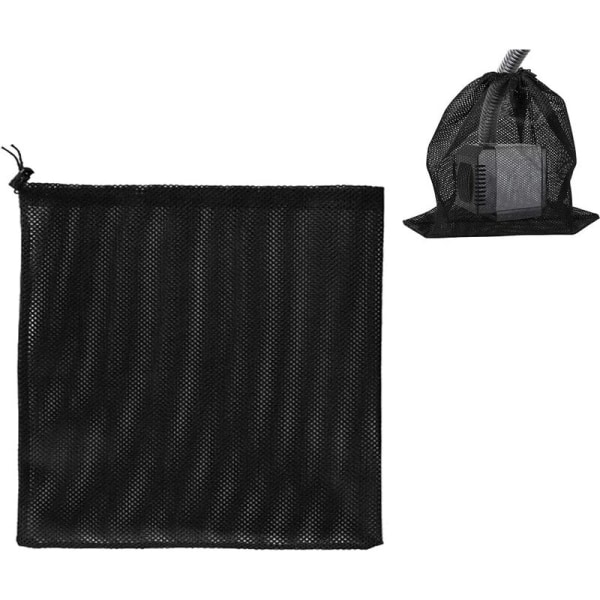 Pumppåse, mesh , dammpumpfilterpåse, mesh , hushållsvattenpumpfiltertillbehör (45x45cm, svart)