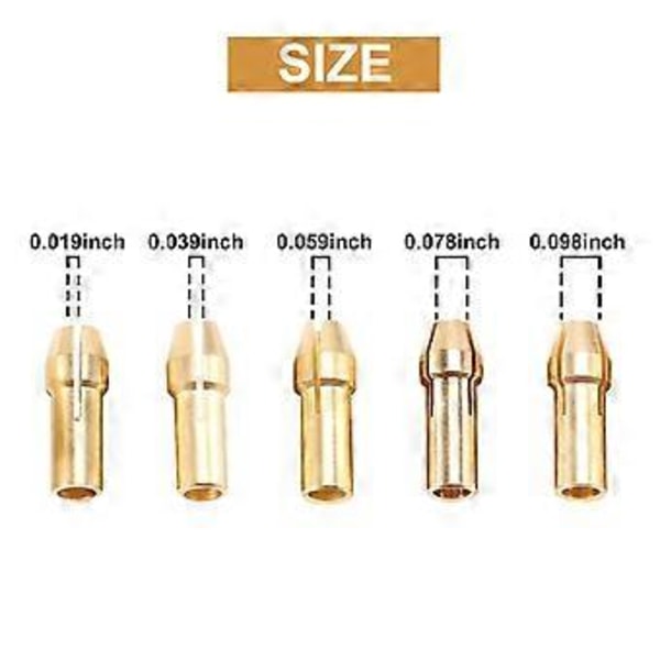 3 Set 0.5-3mm Mässingsborrchuck Liten Elektrisk Borr Bits Hylsa Passar för Roterande Verktyg 3 Storlekar - 2.0mm 2.35mm 3.17mm