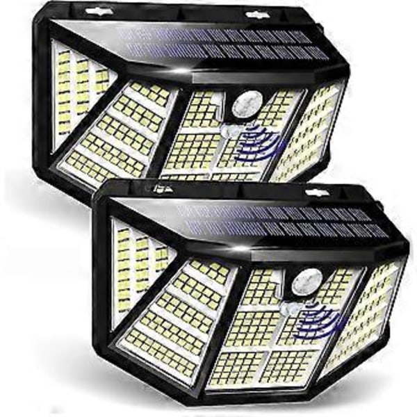 Ulkokäyttöön tarkoitettu aurinkolamppu Led-projektori Liiketunnistin [310 Led / 3 tilaa] Ip65 Vedenpitävä Led-kohdevalo Laajakulma 300 Valo Ulkokäyttöön tarkoitettu aurinkovalaistus F