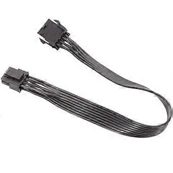 2 stk. Computerkabel CPU 8Pin til 4+4 Pin Strømforsyningsforlængerkabel Ledning Sort 30cm