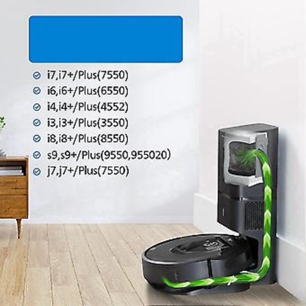 Støvsugerposer Kompatible for J7 J7+, i7, I7+, I3+, i6+, s9(9150), S9+(9550) Automatiske smussbeholdere