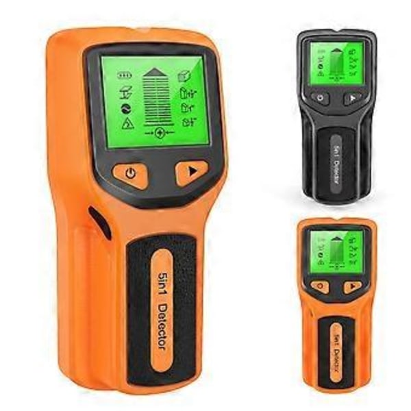 5 i 1 Stud Finder med High Definition LCD-display og Lydalarm Vægscanner Vægdetektor til Træ AC-ledning Metal Stud Detektion