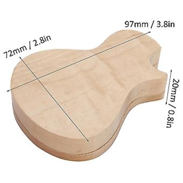 Gitarrplektrum Box Lönn Massivt Trä 3 Plektrum Gitarrist Presenter Musikinstrument Tillbehör