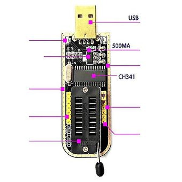 Ch341a Programmer USB Bundkort Routing LCD Bios/flash/24/25 Bundkort