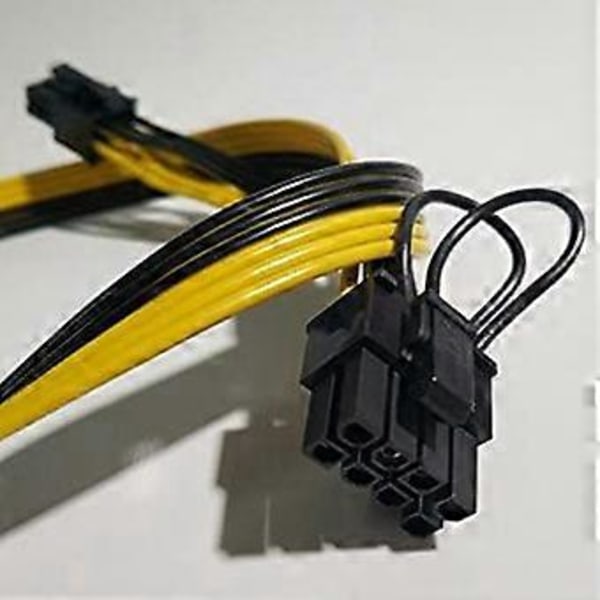 12 kpl 6-nastainen PCI-E - 8-nastainen (6+2) PCI-E (uros-uros) GPU-virtajohto 50cm näytönohjaimille, louhintapalvelimen breakout