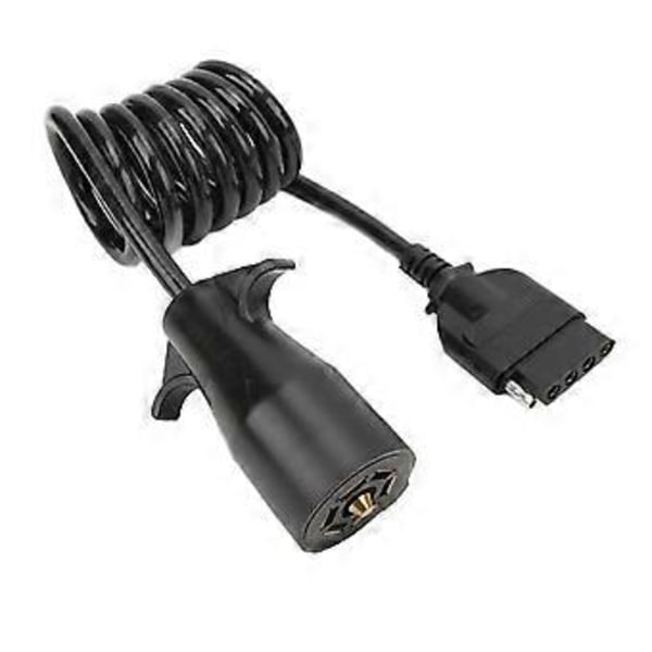 Pinto Pin Tilhengerkontakt Adapter Plugg, 7-veis Rund til Tilhenger Ledningsnett Adapter Messing Terminal Ledningsnett Adapter for Tilhengere Kraftig Ytelse