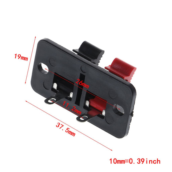 Högtalarplatta Push Release Connector Terminal Strip Block 2 Position 2 Way
