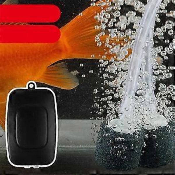 Akvaarioilmapumppu USB-virralla, ilmastin, akvaariotarvikkeet, säädettävä ilmaventtiili, hiljainen kupla happipumppu (musta)