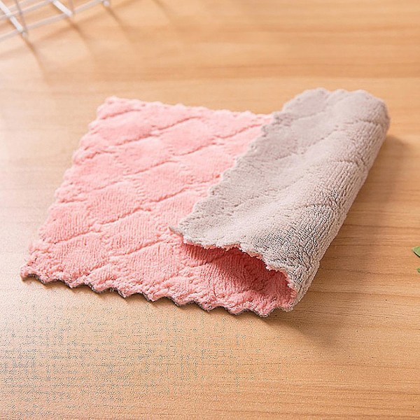 Kitchen Dish Towels, Super Absorbent Kitchen Towels, Coral Fleece Cleaning Wipes, Machine Washable