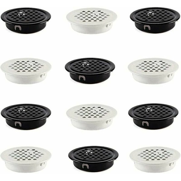 12 Pcs Stainless Steel Air Vent Grille, Round Shape Ventilation Grille, Stainless Steel Air Vents, Mesh Hole Ventilation, for Kitchen Cabinet Wardro