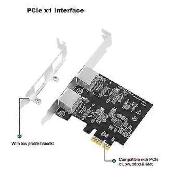 Pcie Gigabit Ethernet Controller Kort Rtl8111h Chips Server Netværk 2 Rj45 Port Lan Adapter Zcard 1