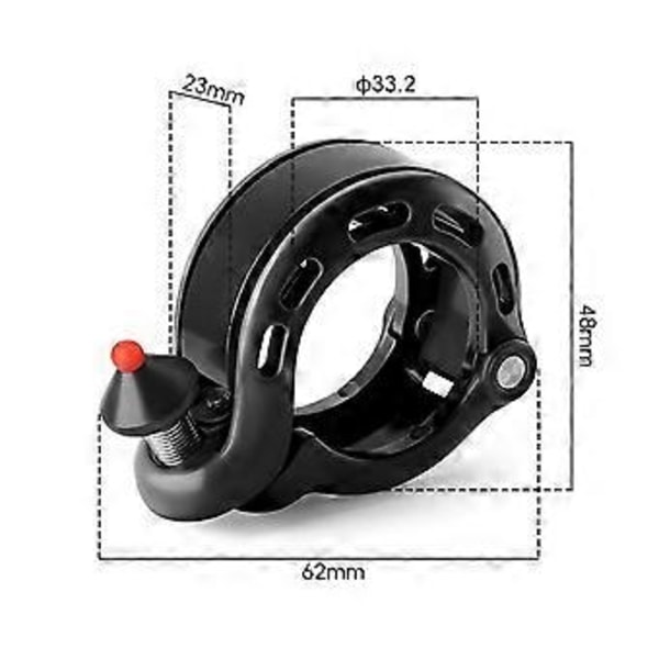 Cykelklokke til 22,4/25,4 mm standardstyr, cykelhorn cykelstyr cykelklokke