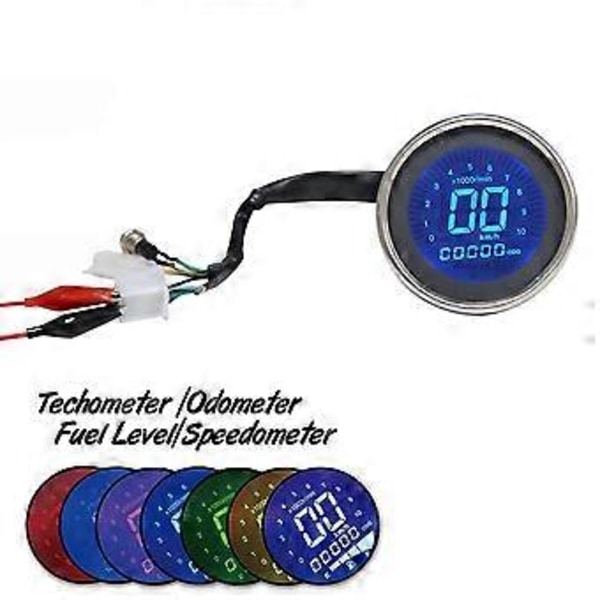 Universal Motorsykkel Digitalt Speedometer Retro LCD Odometer Cafe Turteller Indikator Scooter Atv M