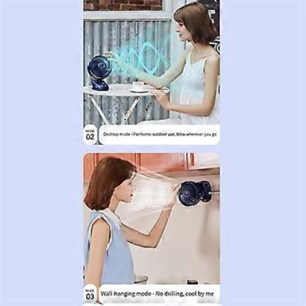 3000mAh N33 USB Clip Fan Clip-on Mini Fan med Clip Aromaterapi Brug Digital Display Bærbar Soveværelse Klapvogns Fan, C