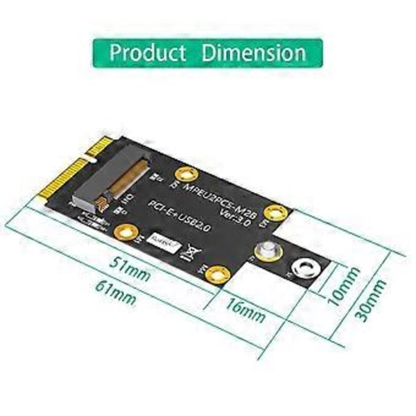 Mini M.2 Key B till PCI-E Adapter med Dubbla NANO SIM-kortplatser för 3G/4G/5G Modul
