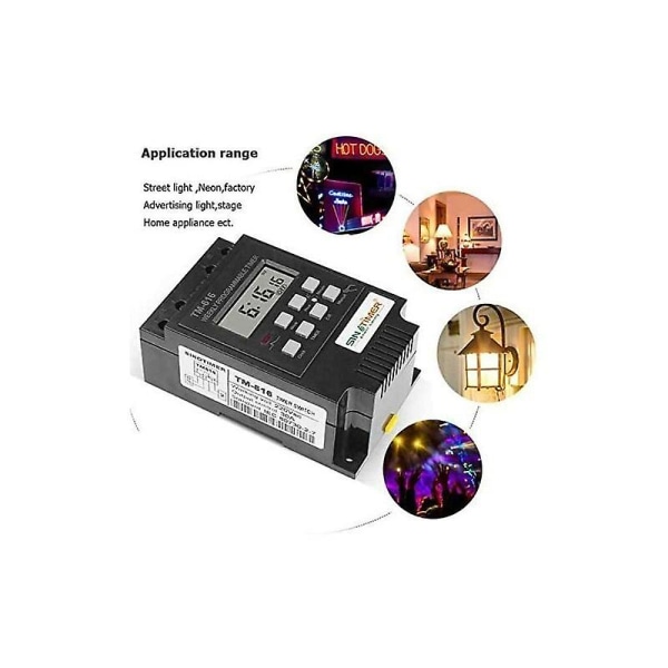 1x Tm616 Reläomkopplare Programmerare, 12v Timer Schema Elektrisk Veckovis Digital