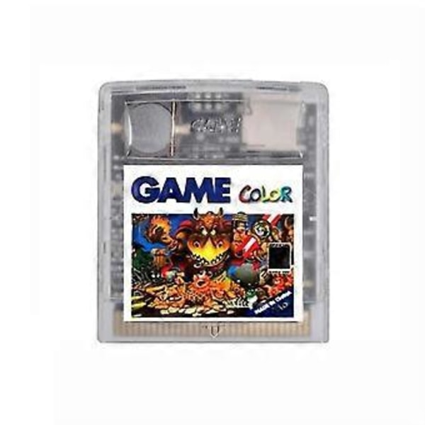 2000 i 1 Spill for Gameboy Color GB Retro Samling med En Knapp Reset Funksjon, Transparent Svart