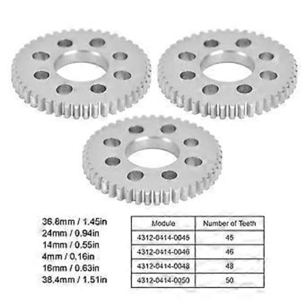 3 kpl lieriöhammaspyörä 8 reikää alumiini 4 mm paksuus 14 mm keskireikä 0,8 moduulisarja Kit4312-0414-0046