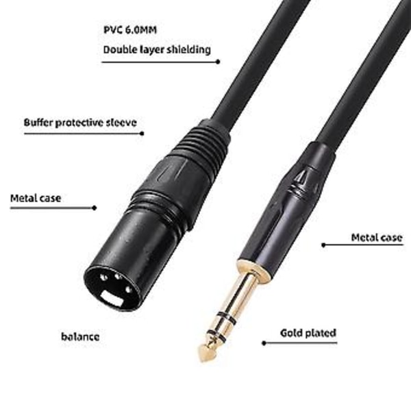 6,35 mm 1/4 tomme til XLR O mikrofonkabel - til XLR Bad Ser mikrofonkabel, 1 meter