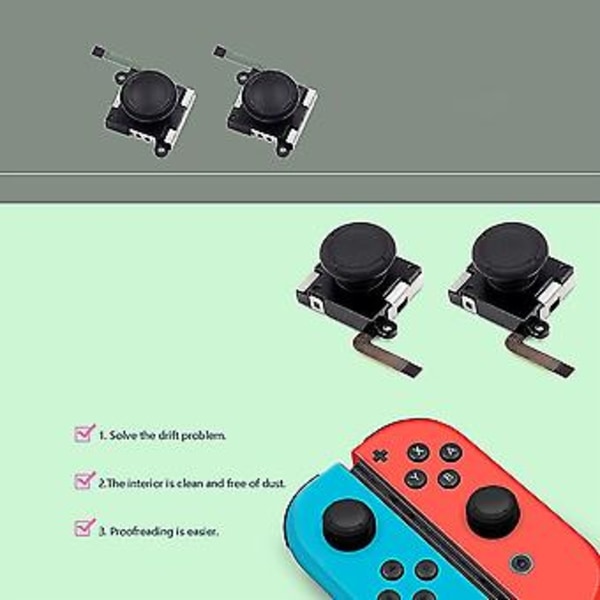 2-pakning Joycon Joystick 3d Tommelspak Erstatningssett Inkluderer Skrutrekkere Tommelspak C