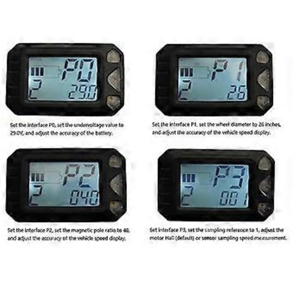 24v 36v Justerbar Elektrisk Scooter Instrument Display Skärm Brytare Gaspedal Kompatibel med 5.5