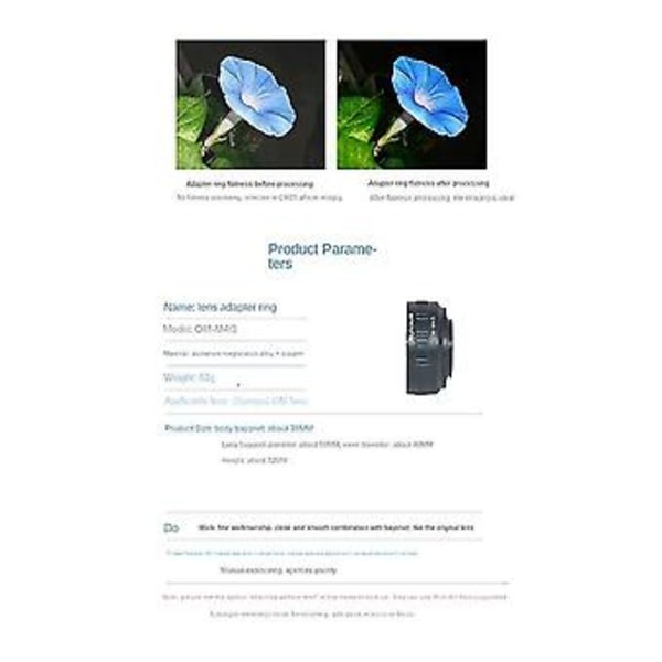 Om-m43 Objektivadapterring For Om Objektiv Til Olympus Em10 Penf Em5ii Epl