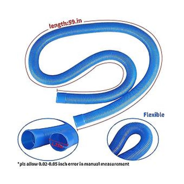 Udskiftningsslange 607,637 til ovenjordiske pools 1,25 tommer diameter tilbehør poolpumpe udskiftning