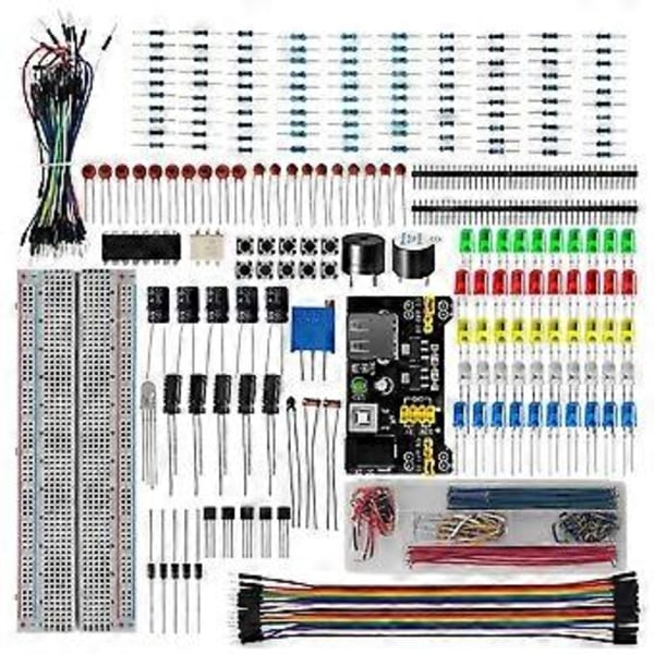 Kit för R3 DIY-projekt för R3 Elektronisk DIY-kit Elektronisk komponentsats med låda 830 Kopplingsdäck