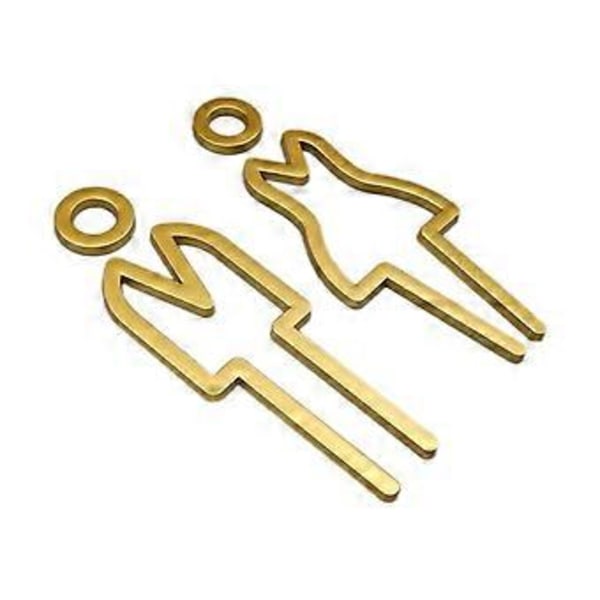 Tips WC-kyltti Pesuhuoneen oven seinätarra WC Kylpyhuone Opastekyltti Taide Hotelli Kodin sisustus Kulta B